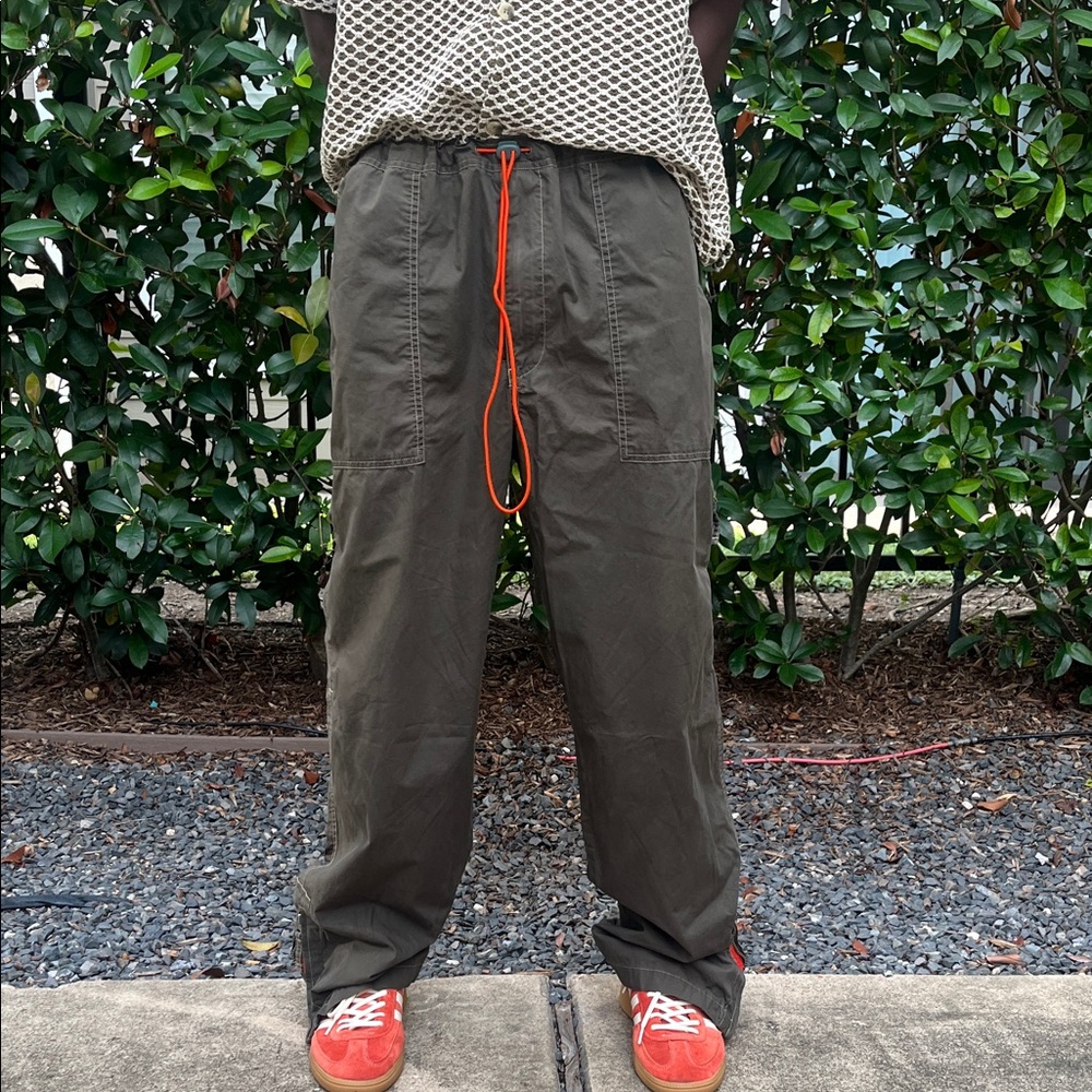 Structure Olive Cargo Pants with Orange Accent